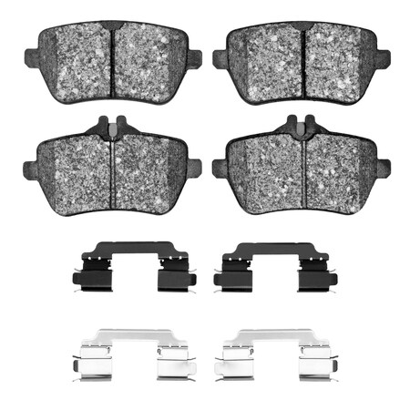 Dynamic Friction Co 3000 Ceramic Brake Pads and Hardware Kit, Low Dust, Low Copper Ceramic, 100% Asbestos-free, Rear 1310-1689-01
